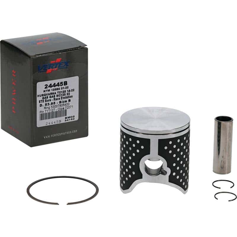 Vertex Pistons — Vertex Piston 01-24 KTM 125 SX 125cc Cast Race Evolution Piston Kit - view 2