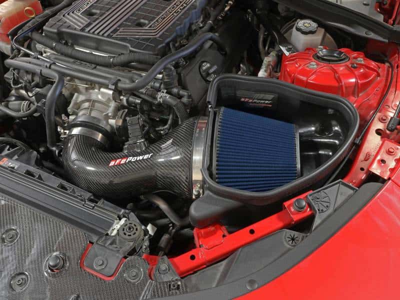 aFe — aFe 17-12 Chevrolet Camaro ZL1 (6.2L-V8) Track Series Carbon Fiber CAI System w/ Pro 5R Filters
Track Series Intake  - view 7