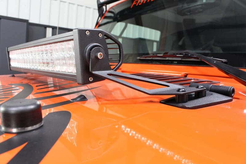 Fishbone Offroad — Fishbone Offroad 07-18 Jeep Wrangler JK Hood Light Mount Brackets - view 8