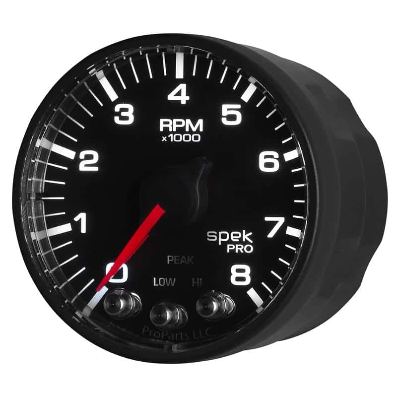 AutoMeter — Autometer Spek-Pro Black 2 1/16 inch 8K RPM Tach w/ Shift Light and Peak Memory
GA 2" 8KRPM BFB SPEK - view 4