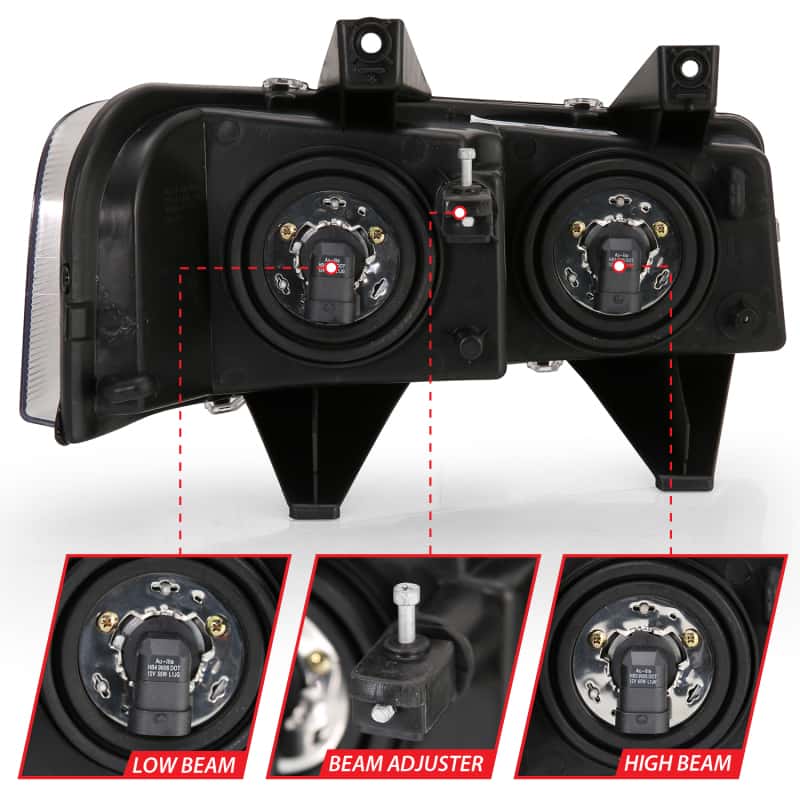 ANZO — ANZO 2003-2017 Chevy Express Crystal Headlight Black
Head Light Set - view 7