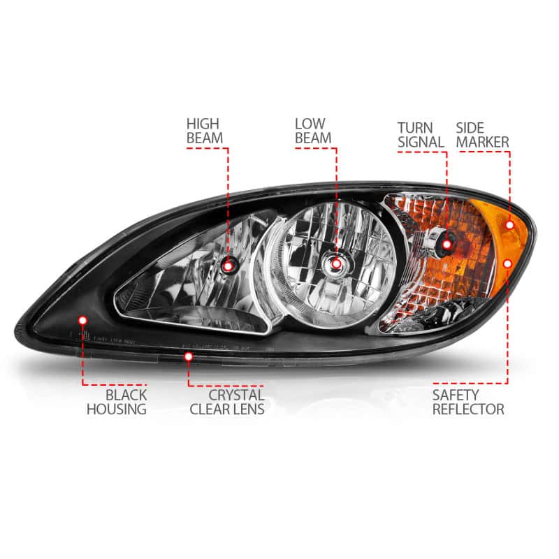 ANZO — ANZO 2008-2016 International Prostar Crystal Headlights Black Housing (OE Replacement)
Head Light Set
HdLtSet - view 6