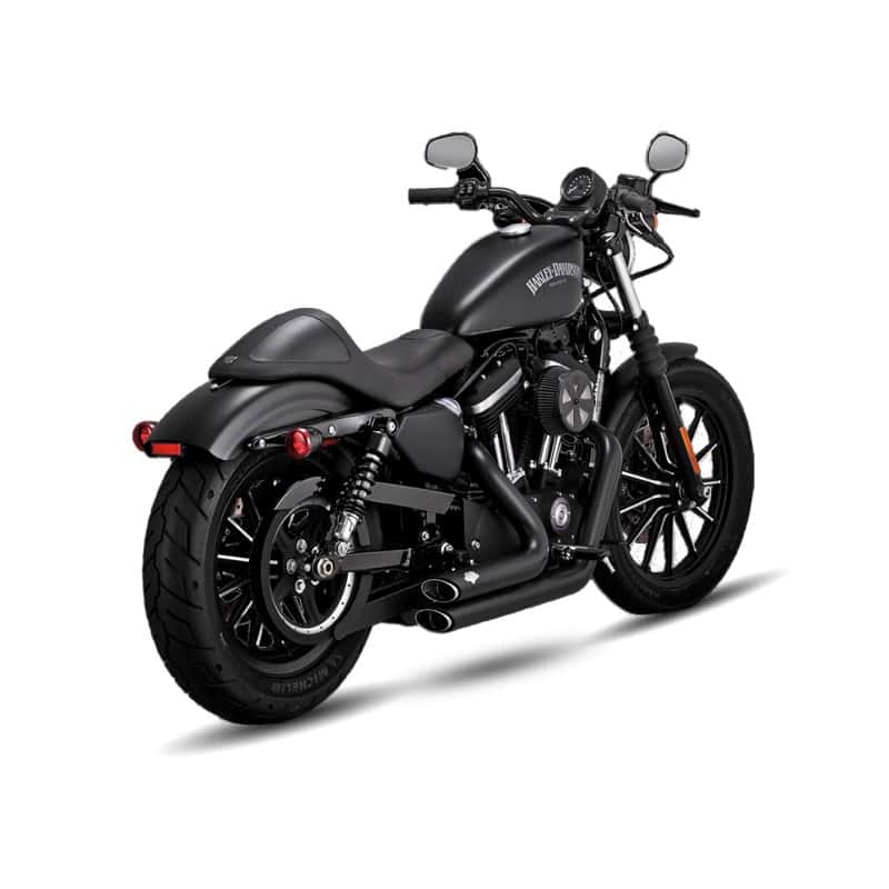 Vance and Hines — Vance & Hines HD Sportster 14-22 Shortshots Staggered Black Full System Exhaust - view 1