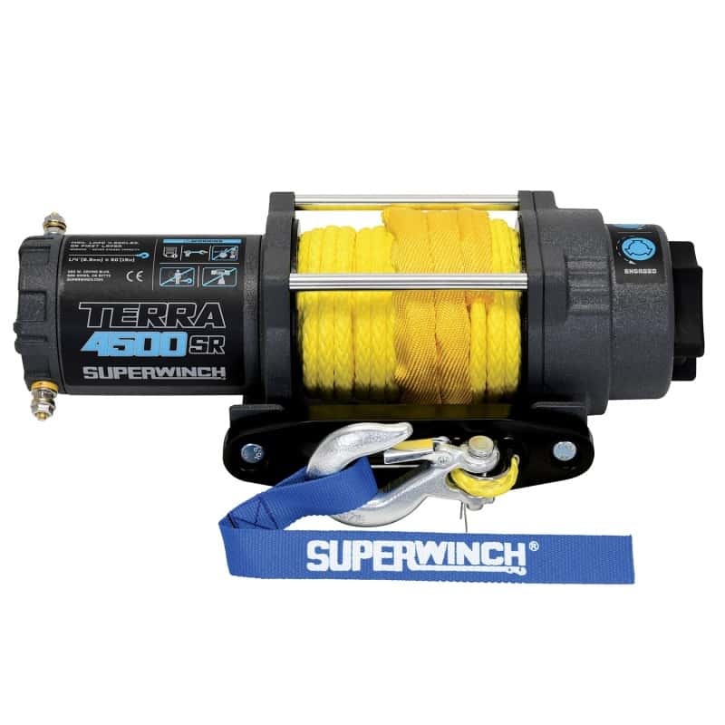 Superwinch — Superwinch 4500 LBS 12V DC 1/4in x 50ft Synthetic Rope Terra 4500SR Winch - Gray Wrinkle - view 4