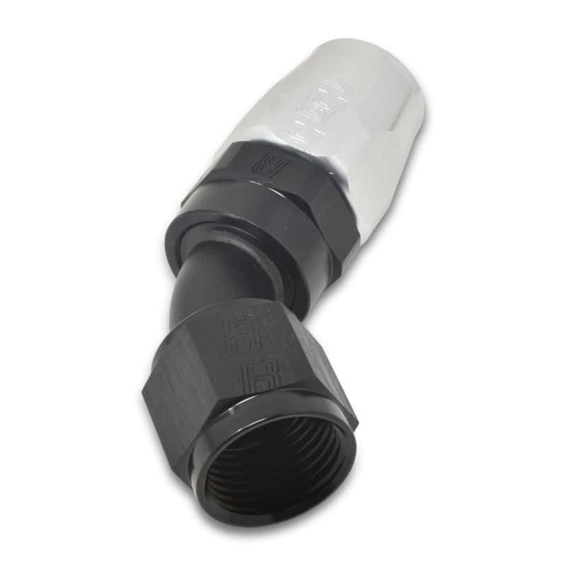 Russell — Russell Performance -10 AN Black/Silver 45 Degree Full Flow Hose End
Hose Fitting - view 6