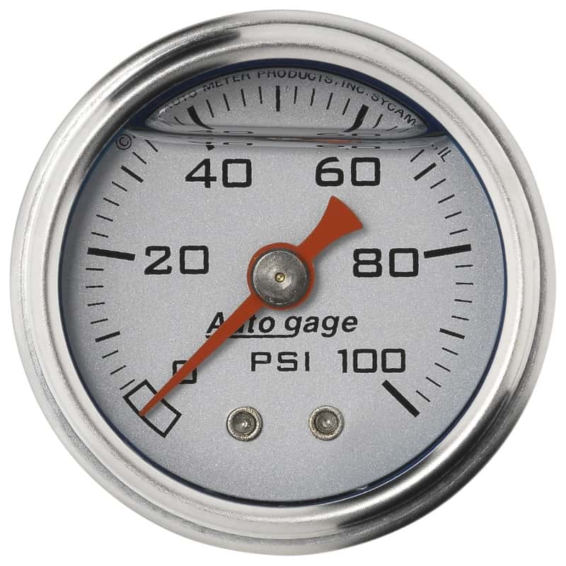 AutoMeter — Autometer AutoGage 1.5in Liquid Filled Mechanical 0-100 PSI Fuel Pressure Gauge - Silver
Ga Press 100psi Slvr - view 1