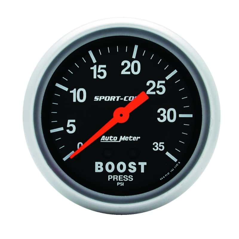 AutoMeter — Autometer Sport-Comp 66.7mm 0-35 PSI Mechanical Boost Gauge
2-5/8" BOOST, 0-35 P - view 1