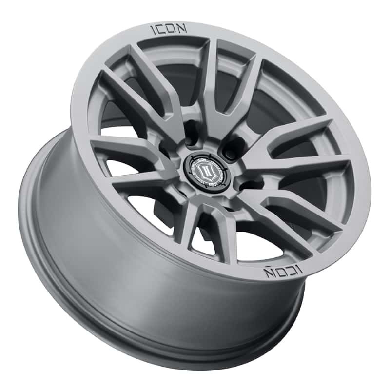 ICON — ICON Vector 6 17x8.5 6x5.5 0mm Offset 4.75in BS 106.1mm Bore Titanium Wheel
VECTOR 6 WHEEL - view 3