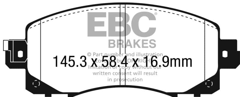 EBC — EBC 2022+ Subaru WRX 2.4T Yellowstuff Front Brake Pads
Disc Brake Pad - view 1