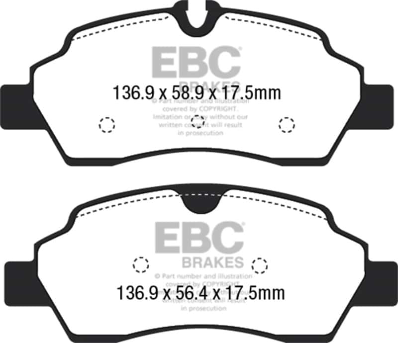 EBC — EBC 15+ Ford Transit 2.2 TD Ultimax2 Rear Brake Pads
Disc Brake Pad - view 1