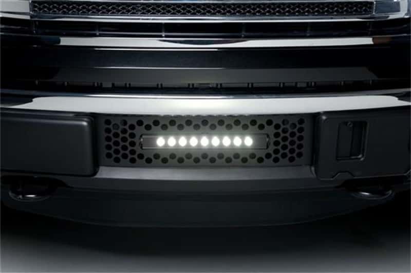 Putco — Putco 11-14 Ford F-150 EcoBoost SS Black Punch Bumper Grille Insert w/ 10in Luminix Light Bar
BmprValanceGrilleIns - view 6