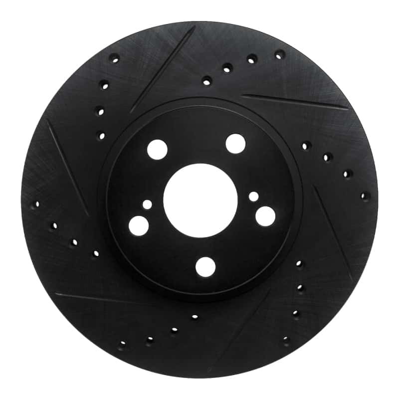 R1 Concepts — R1 94-99 Toyota Celica Front Left Drilled & Slotted Black Brake Rotor
R1 Brake Rotor Drill - view 1