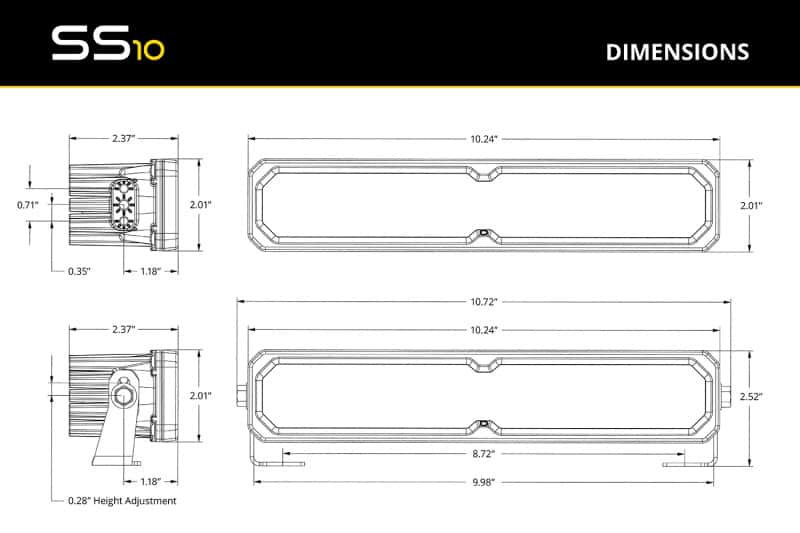 Diode Dynamics — Diode Dynamics SS10 Sport Yellow Driving Standard ABL (one) - view 7