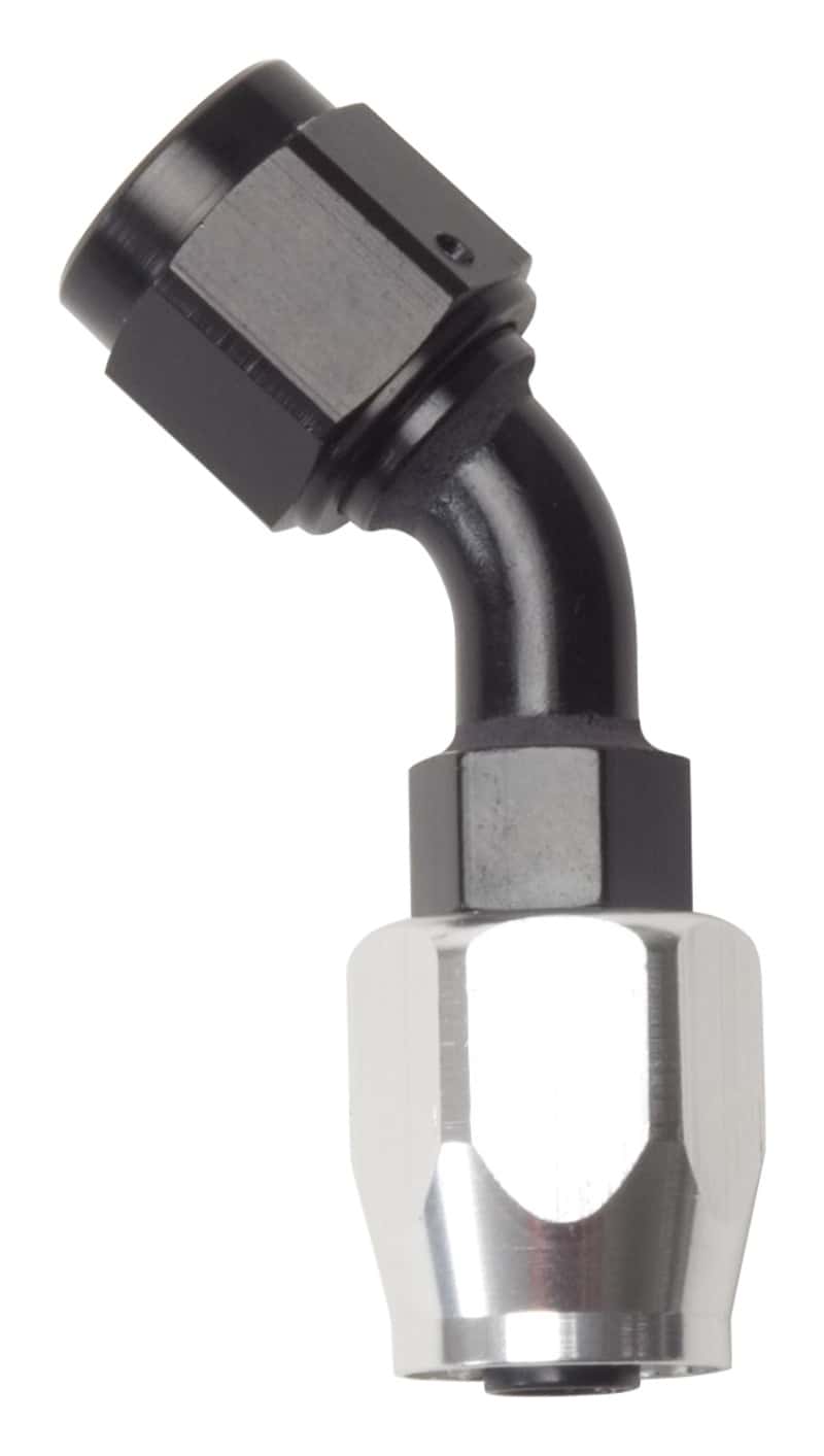 Russell — Russell Performance -10 AN Black/Silver 45 Degree Full Flow Hose End
Hose Fitting - view 1