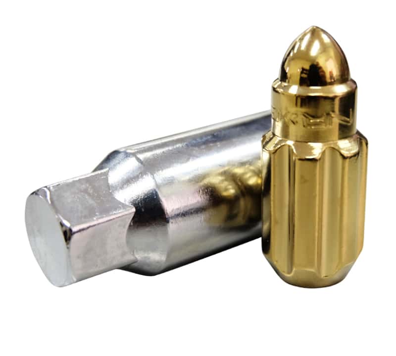 NRG — NRG 500 Series M12 X 1.5 Bullet Shape Steel Lug Nut Set - 21 Pc w/Lock Key - Chrome Gold - view 10
