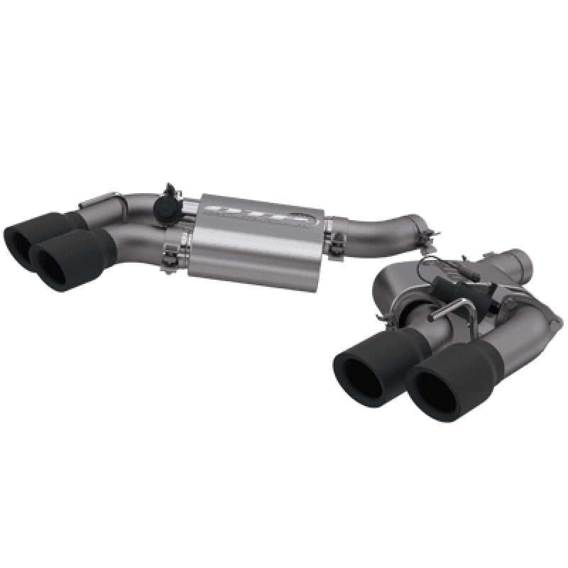 QTP — 2016-2024 Chevrolet Camaro SS  QTP Screamer Axle Back Quad Tip Bumper Black Tips - view 1