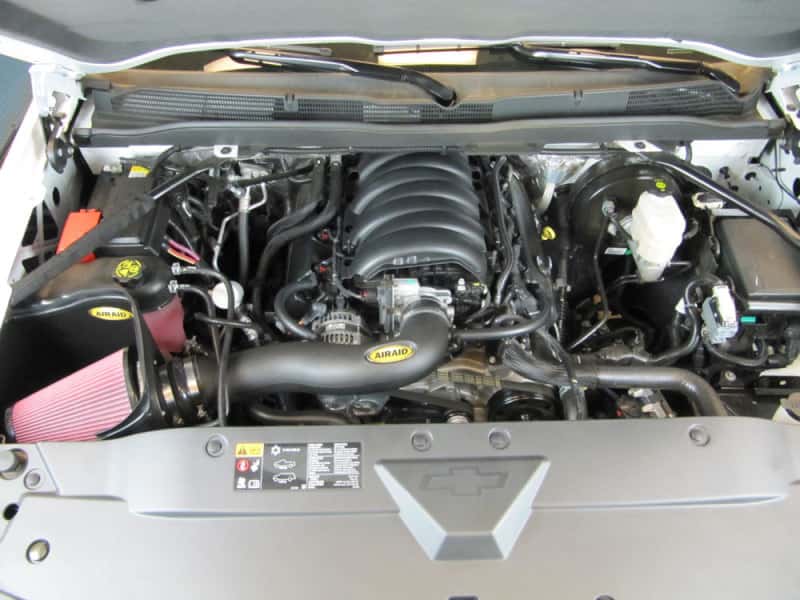 Airaid — Airaid 2014 GM 1500 Pickup/ 2015 GM Tahoe/Yukon 5.3L MXP Intake System w/ Tube (Dry / Red Media)
Performance Air Inta
Air Intake System - view 6