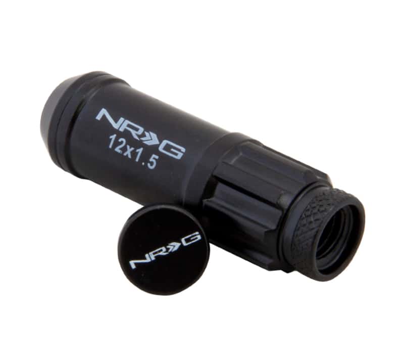 NRG — NRG 700 Series M12 X 1.5 Steel Lug Nut w/Dust Cap Cover Set 21 Pc w/Locks & Lock Socket - Black - view 3