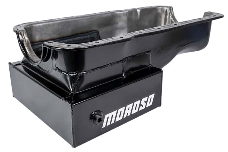 Moroso — Moroso Ford 351W (w/Front Sump) Kicked Out Road Race Baffled 9qt 8in Steel Oil Pan - view 2