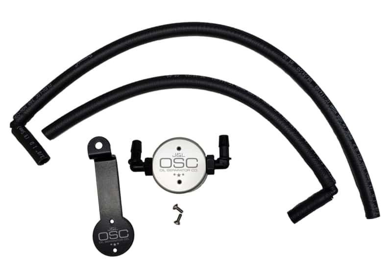 J&L — J&L 05-24 Toyota 4Runner 4.0L Driver Side Oil Separator 3.0 - Clear Anodized
Oil Separator - view 1