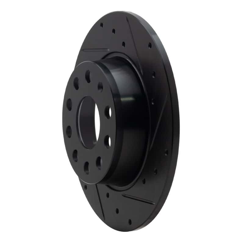 R1 Concepts — R1 05-25 Audi A3 Sportback E-Tron Rear Right Drilled & Slotted Black Brake Rotor
R1 Brake Rotor Drill - view 2