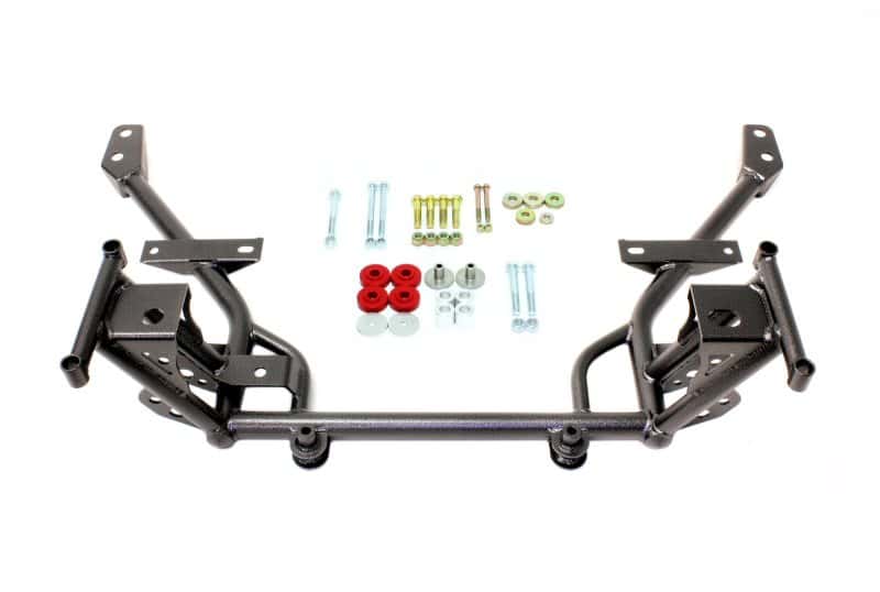 BMR Suspension — BMR 05-14 S197 Mustang K-Member w/ STD. Motor Mounts and STD. Rack Mounts - Black Hammertone
K-member - view 1