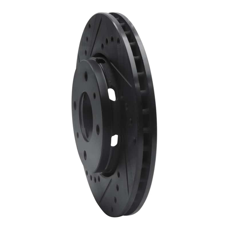 R1 Concepts — R1 00-04 Volvo S40 Front Left Drilled & Slotted Black Brake Rotor
R1 Brake Rotor Drill - view 2