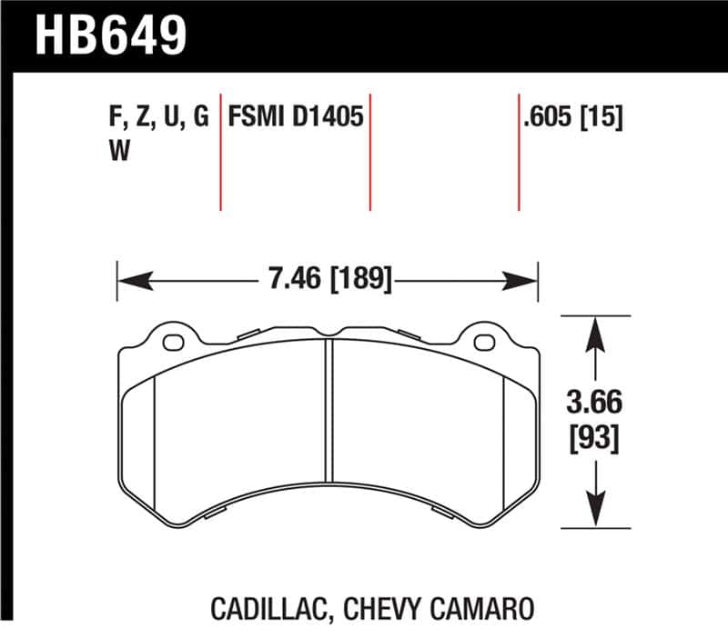 Hawk Performance — Hawk 08-12 Cadillac CTS-V / 12 Jeep Grand Cherokee (WK2) SRT8 DTC-70 Front Race Brake Pads
Disc Brake Pad - view 1