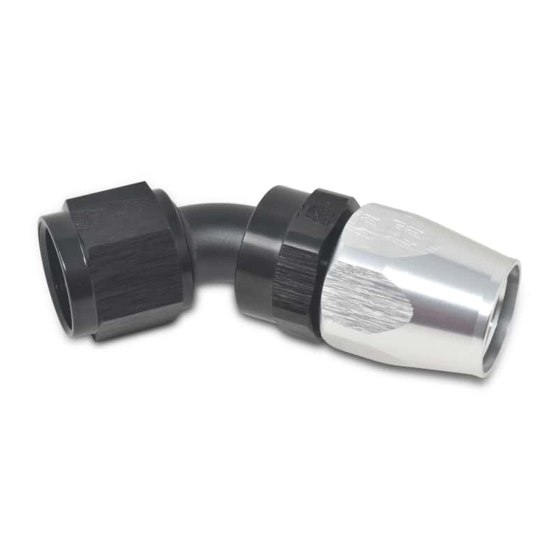 Russell — Russell Performance -12 AN Black/Silver 45 Degree Full Flow Hose End
Hose Fitting - view 4