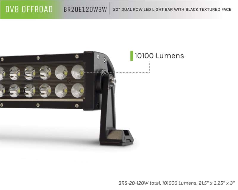 DV8 Offroad — DV8 Offroad BRS Pro Series 20in Light Bar 120W Flood/Spot 3W LED - Black
LED Light Bar - view 6