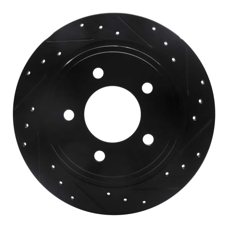 R1 Concepts — R1 04-08 Chrysler Pacifica Rear Right Drilled & Slotted Black Brake Rotor
R1 Brake Rotor Drill - view 1