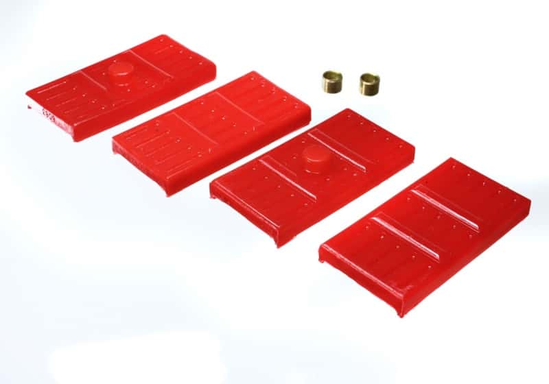 Energy Suspension — Energy Suspension 67-69 Camaro / 62-74 Nova/Chevy II / 67-69 Firebird Red Mono-Leaf Spring Isolators
LeafSprngInsulator - view 2