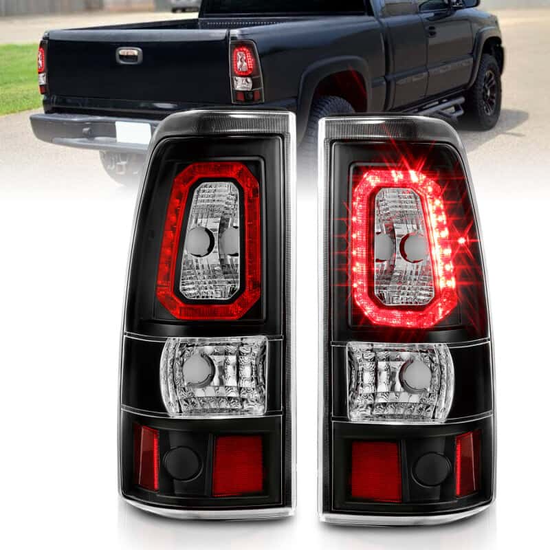ANZO — ANZO 2003-2006 Chevy Silverado 1500 LED Taillights Plank Style Black w/Clear Lens - view 2
