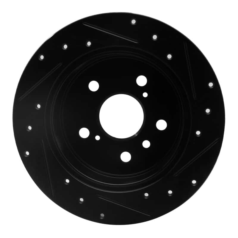 R1 Concepts — R1 2012-2018 Lexus ES300H Rear Left Drilled & Slotted Black Brake Rotor
R1 Brake Rotor Drill - view 5