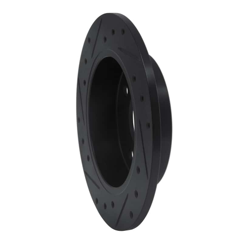 R1 Concepts — R1 90-06 Infiniti G20 Rear Right Drilled & Slotted Black Brake Rotor
R1 Brake Rotor Drill - view 4