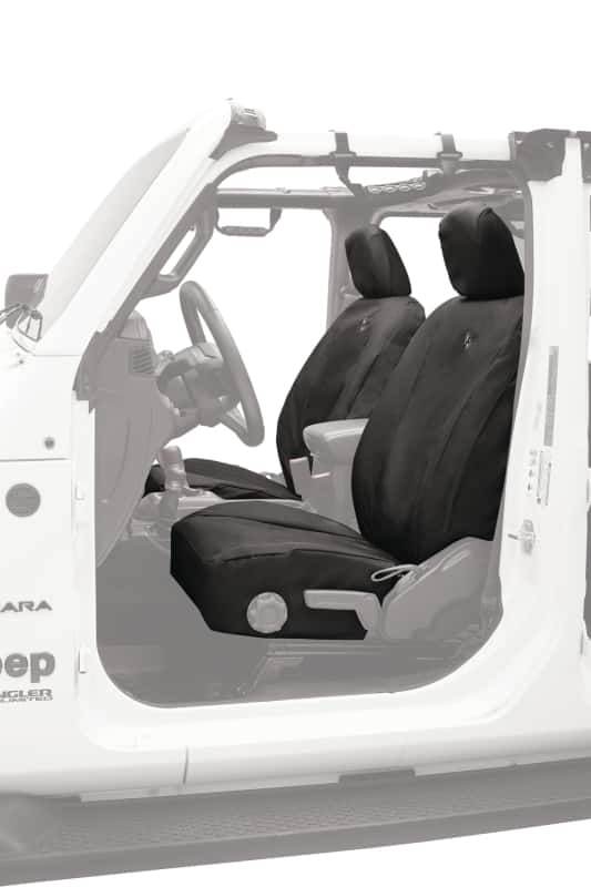 Bestop — Bestop 20-23 Jeep Gladiator / 18-2023 Wrangler JL 4-Door Front Seat Covers (Black Diamond) - view 2