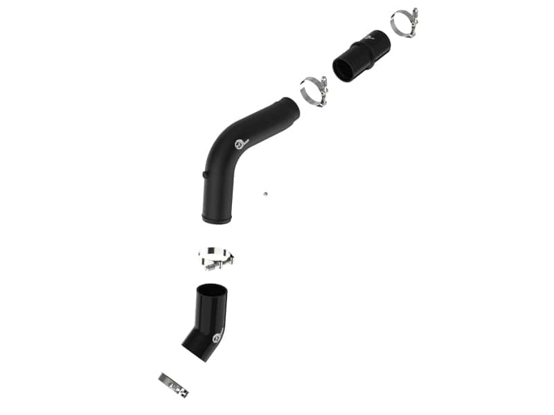 aFe — aFe 19-23 RAM Diesel L6-6.7L BladeRunner 3.5 IN Aluminum Hot Charge Pipe - Black
Hot Charge Pipe - view 2