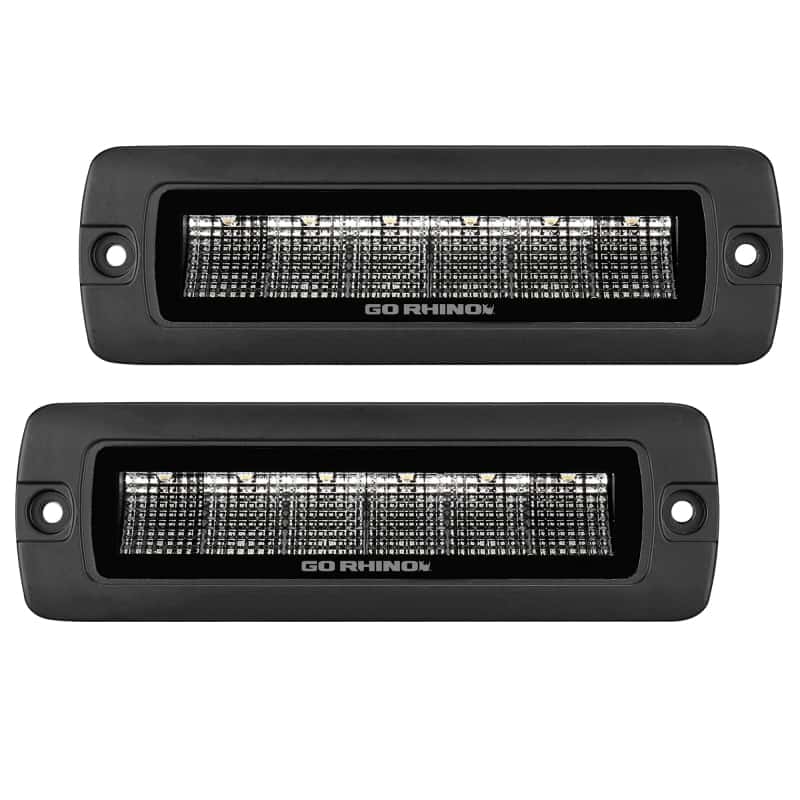 Go Rhino — Go Rhino Xplor Blackout Series Sixline LED Flood Light Kit (Flush Mount) - Blk (Pair)
BLK-Lights-Flush MNT - view 1