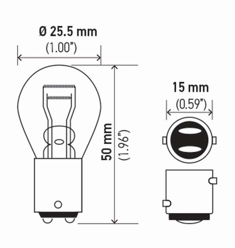 Hella — Hella Bulb 7528 12V 21/5W Bay15D S8 (2)
7528TB Incan Bulb - view 5