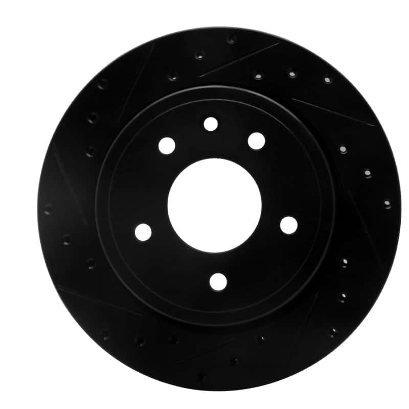 R1 Concepts — R1 95-06 Jaguar XJ8 Rear Left Drilled & Slotted Black Brake Rotor
R1 Brake Rotor Drill - view 1