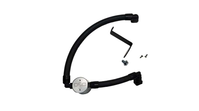J&L — J&L 17-20 Lincoln Continental/MKZ 3.0L EcoBoost Passenger Side Oil Separator 3.0 - Clear Anodized
Oil Separator - view 1