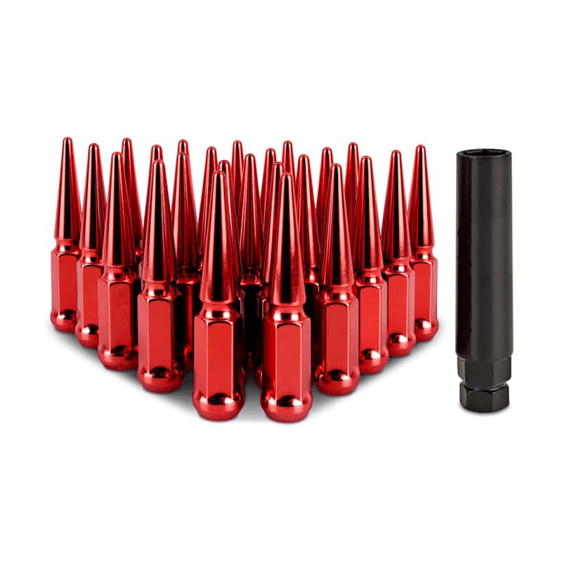 Mishimoto — Mishimoto Mishimoto Steel Spiked Lug Nuts M14 x 1.5 24pc Set Red
Spiked Lug Nuts - view 1