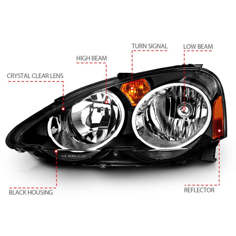 ANZO — ANZO 2002-2004 Acura RSX Crystal Headlights Black
Head Light Set
HdLtSet - view 10