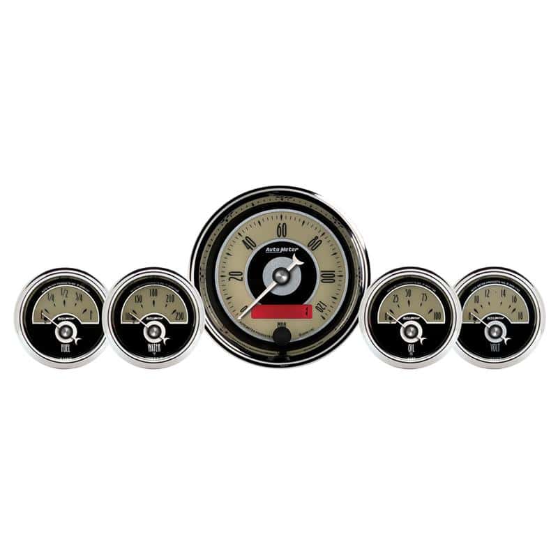 AutoMeter — AutoMeter Gauge Kit 5 Pc. 3-3/8in. & 2-1/16in. Elec. Speedometer Cruiser Ad
5PC GA KT CRUISR AD - view 1