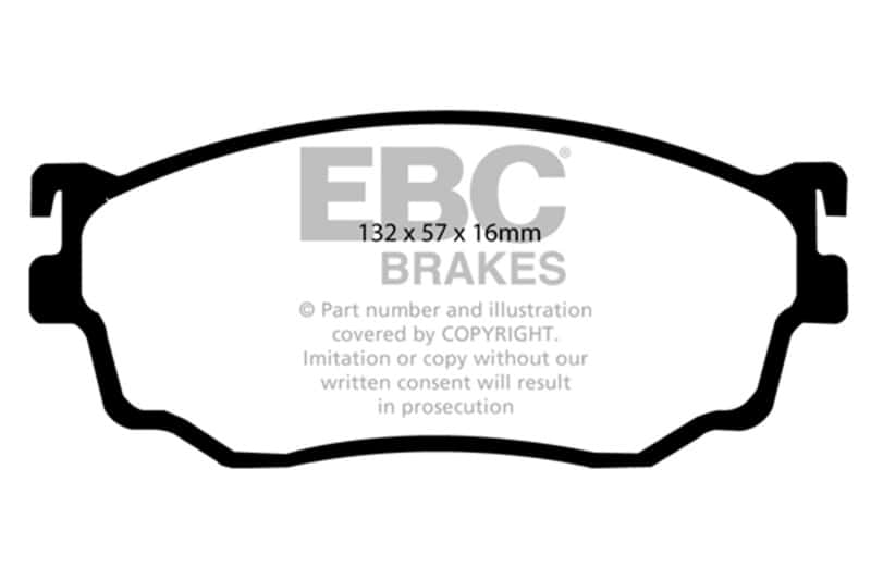 EBC — EBC 03-04 Mazda Protege 2.0 Turbo (Mazdaspeed) Greenstuff Front Brake Pads
Disc Brake Pad - view 2