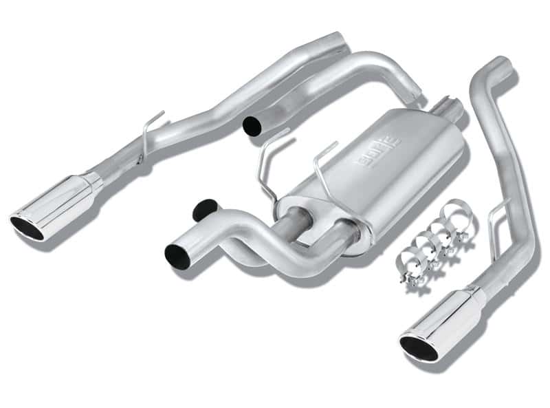 Borla — Borla 09-13 Dodge RAM 1500 5.7L CC/SB w/Fact Sngl Exhaust C/B 3x2.5in Single Round Rolled Split Rear
Cat-Back System
ExhstSysKt - view 2