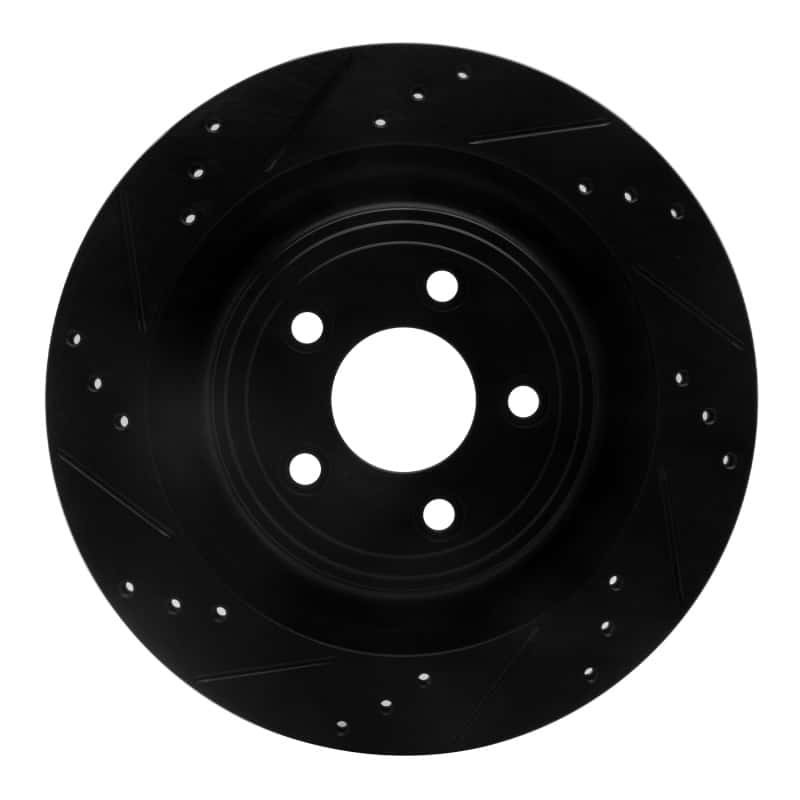 R1 Concepts — R1 06-15 Jaguar Super V8 Rear Left Drilled & Slotted Black Brake Rotor
R1 Brake Rotor Drill - view 1