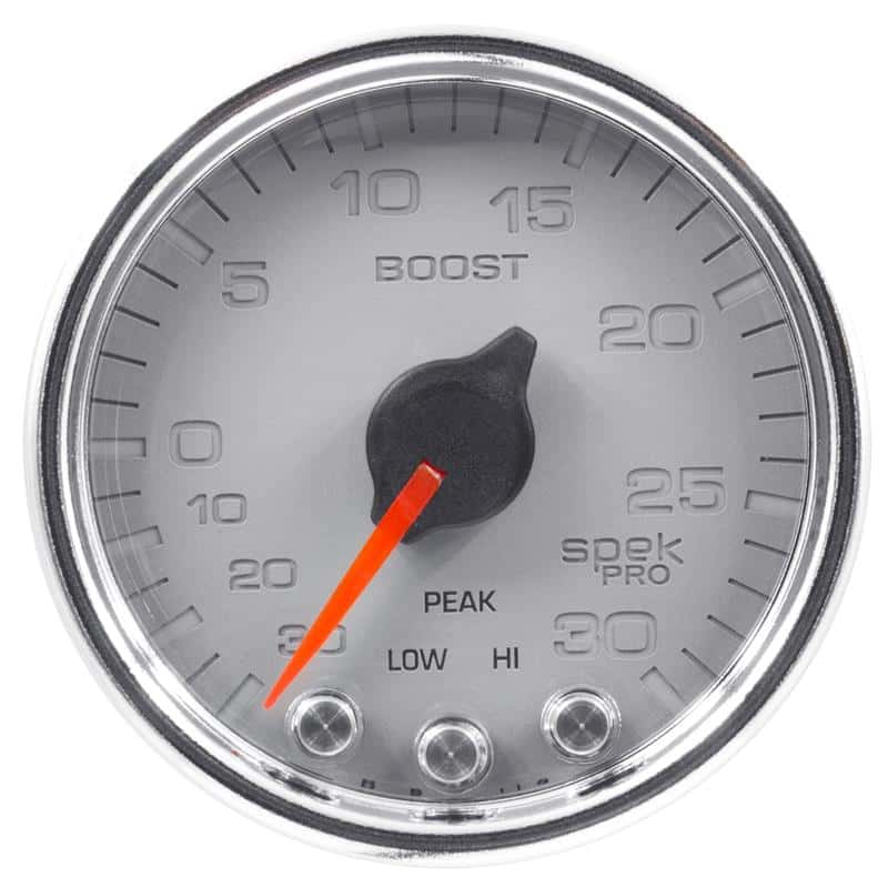 AutoMeter — Autometer Spek-Pro Gauge Vac/Boost 2 1/16in 30Inhg-30psi Stepper Motor W/Peak & WarnSilver/Chrome
GA 2" BST 30 SCC SPK - view 2