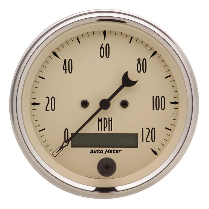 AutoMeter — AutoMeter Gauge Speedo. 3-3/8in. 120MPH Elec. Prog. W/ Lcd Odo Antique Beige
3.4" SPD ELE LCD AB - view 1