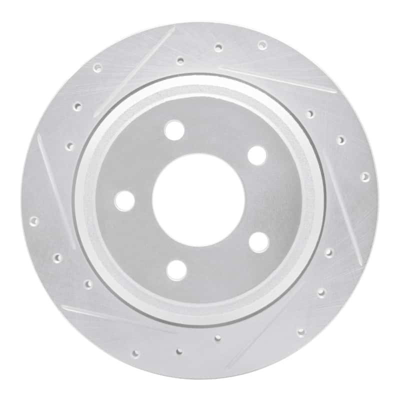 R1 Concepts — R1 10-11 Ford Ranger (USA/Canada) Rear Left Drilled & Slotted Silver Brake Rotor
R1 Brake Rotor Drill - view 1